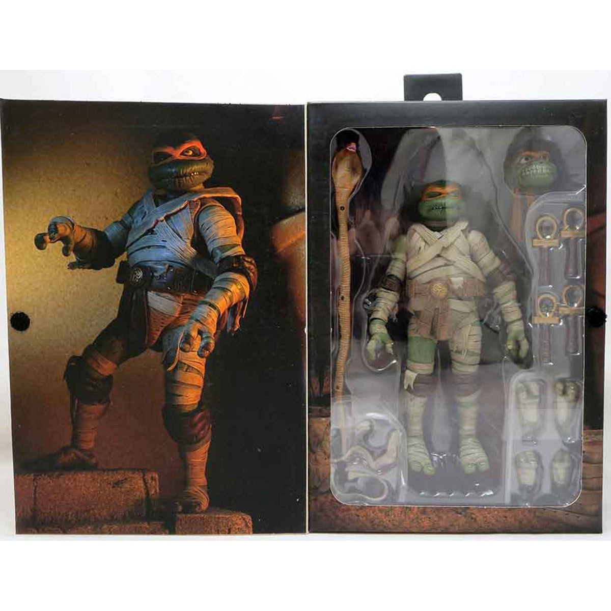 Universal Monsters Teenage Mutant Ninja Turtles 7  Michelangelo as The Mummy Action Figure  by NECA