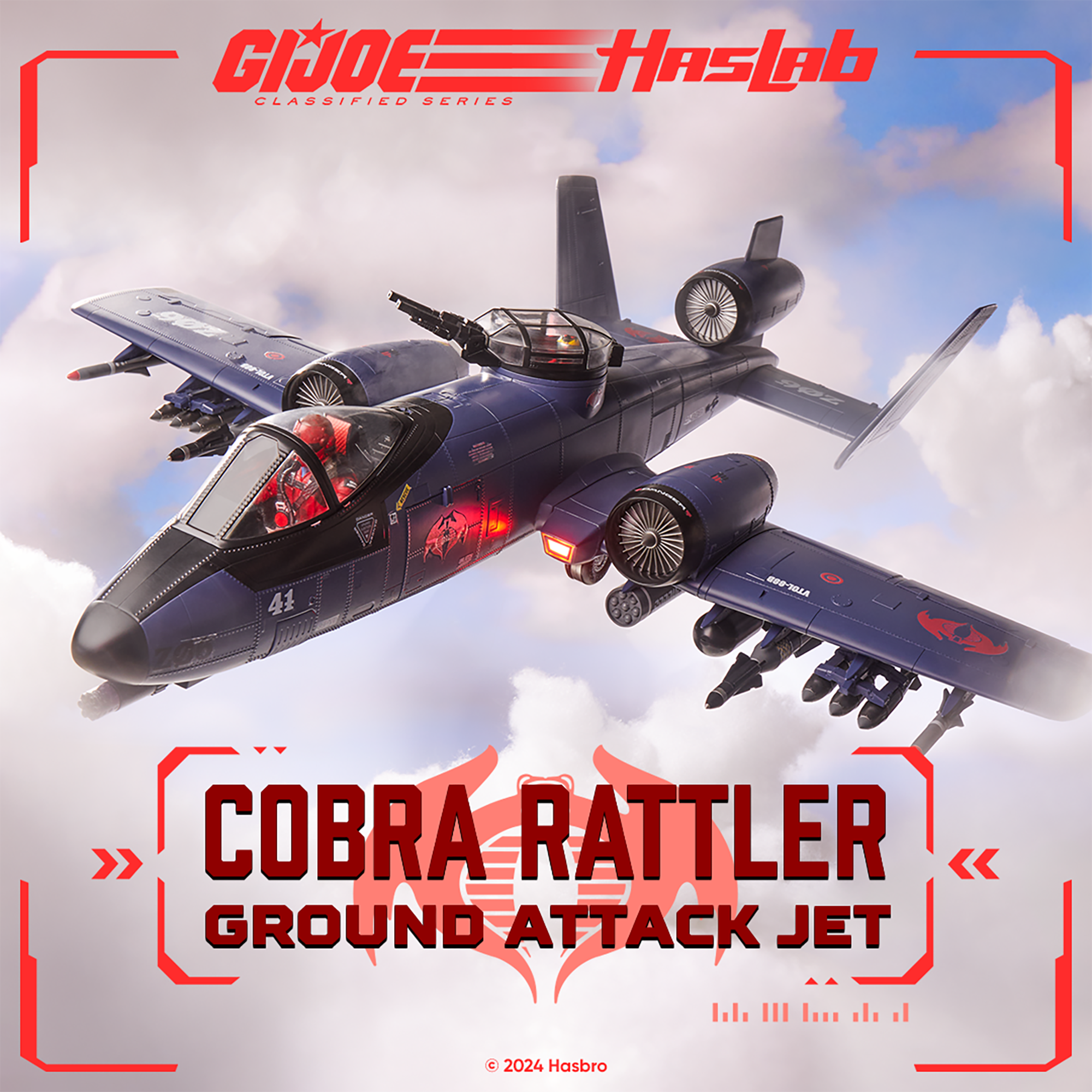 Hazlab G.I. JOE CLASSIFIED SERIES COBRA RATTLER GROUND ATTACK JET