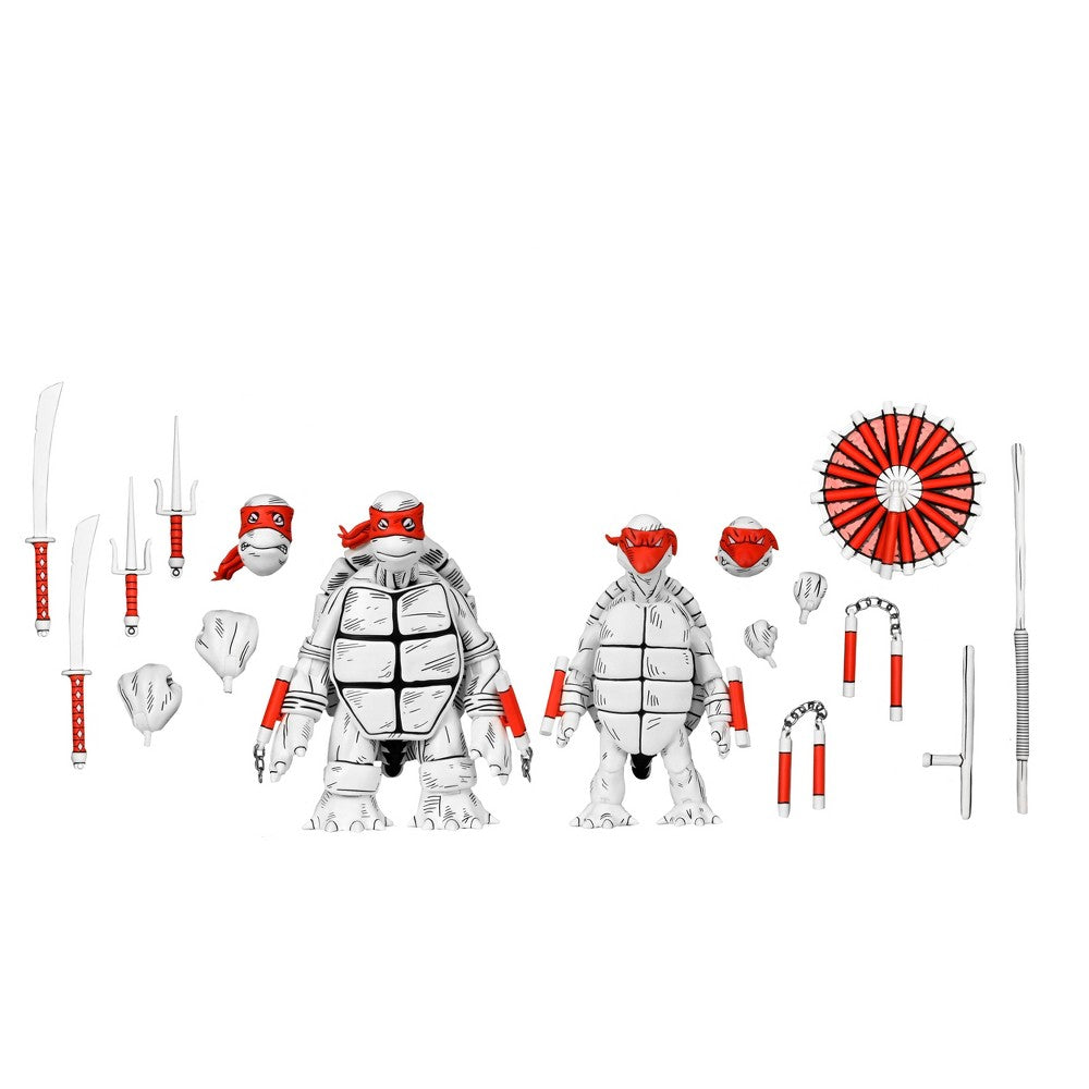 NECA - Teenage Mutant Ninja Turtles (Mirage Comics) - 7  Scale Action Figure - Black and White First Turtles 2 Pack